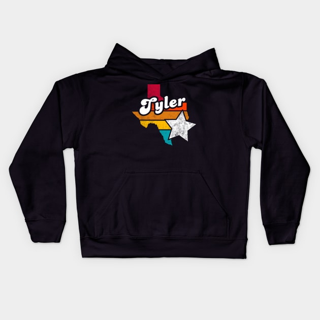 Tyler Texas Vintage Distressed Souvenir Kids Hoodie by NickDezArts